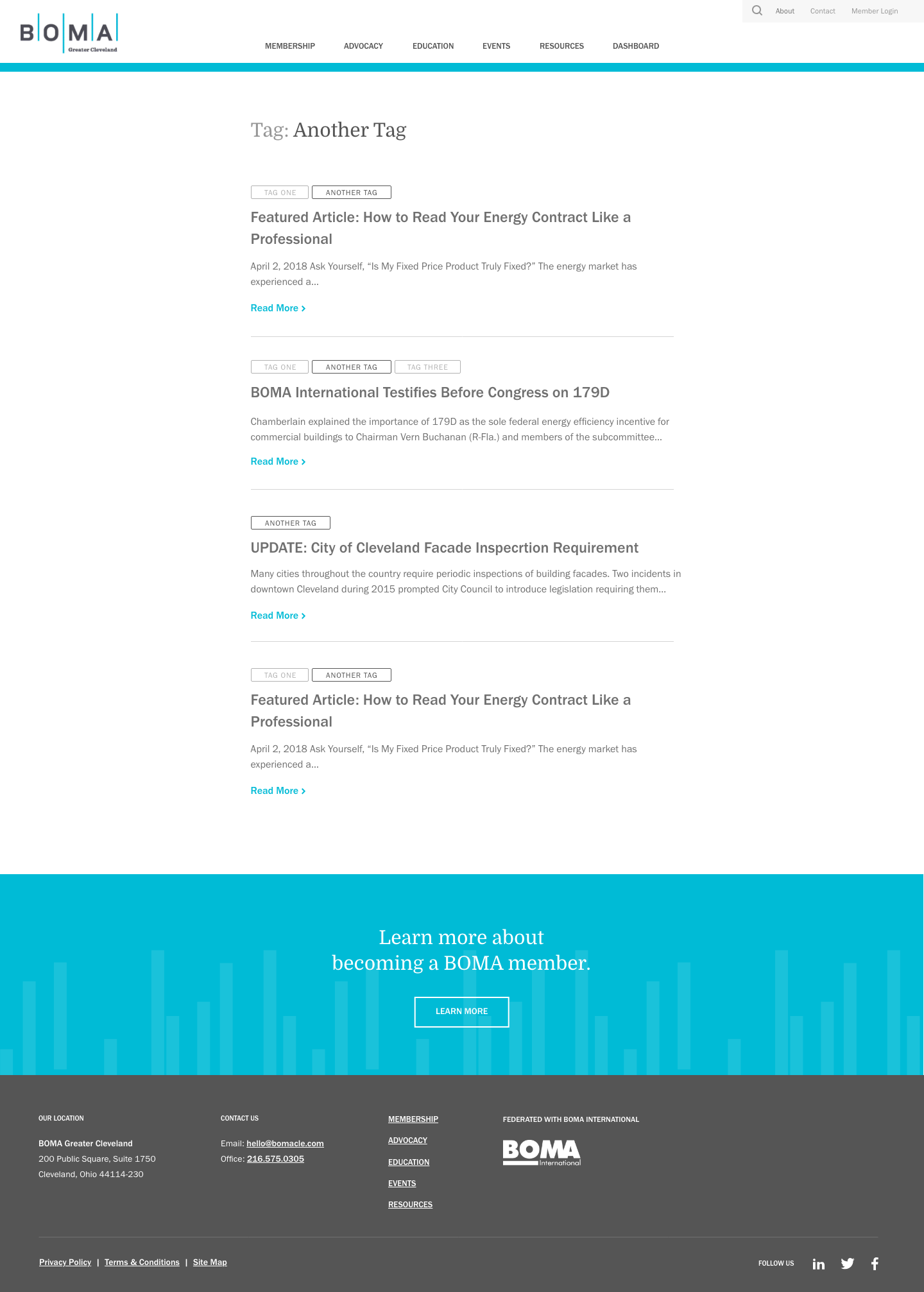 BOMA internal tag listing